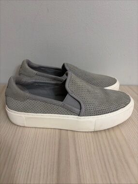 UGG Grey Perforated Slip-On Sneakers with White Platform